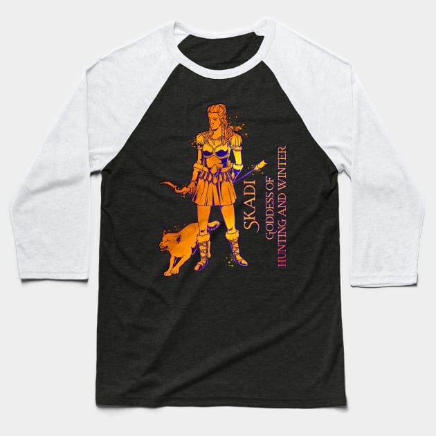 Viking goddess of hunting Skadi Baseball T-Shirt by Modern Medieval Design